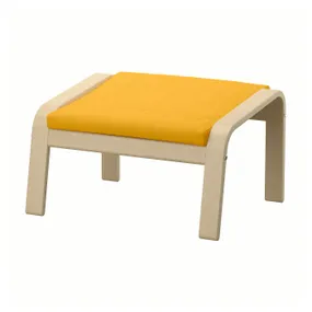 IKEA POÄNG ПОЕНГ, підставка для ніг, березовий шпон/СКІФТЕБУ жовтий 893.872.77 фото
