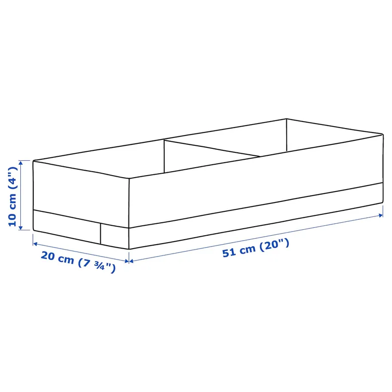 IKEA STUK СТУК, ящик с отделениями, белый, 20x51x10 см фото №8