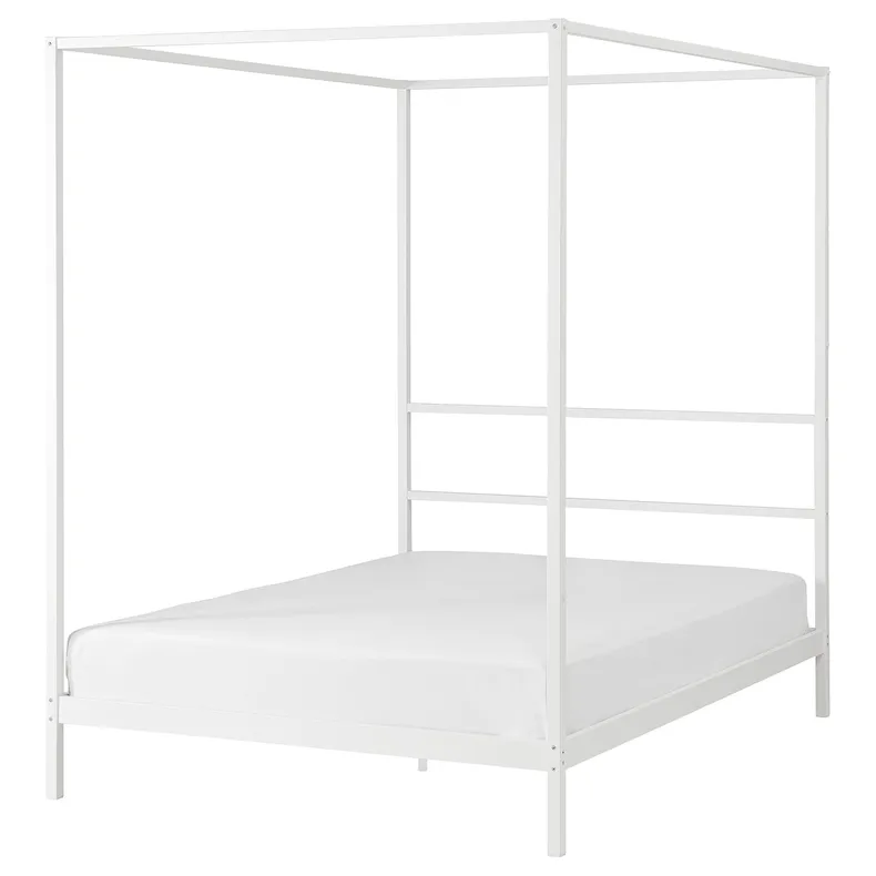 IKEA VITARNA ВИТАРНА, каркас кровати на 4-х стойках, белый, 140x200 см 605.736.80 фото №1