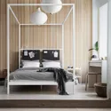 IKEA VITARNA ВІТАРНА, каркас ліжка із балдахіном, білий ЛУРОЙ/СКОДІС чорний, 140x200 см 395.562.58 фото thumb №4