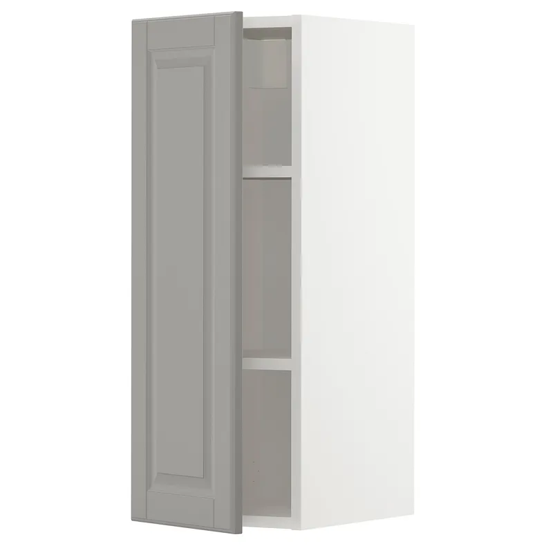 IKEA METOD МЕТОД, навесной шкаф с полками, белый / бодбинский серый, 30x80 см 594.561.73 фото №1