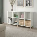 IKEA EKET ЭКЕТ, комбинация шкафов с ножками, белый / дерево, 140x35x80 см 893.861.07 фото thumb №3