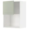 IKEA METOD МЕТОД, навесной шкаф для СВЧ-печи, белый / светло-зеленый, 60x80 см 494.866.70 фото thumb №1