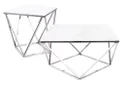 Журнальний столик SIGNAL SILVER B II, білий / сталь, 50x50 фото thumb №3