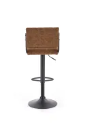 Барный стул HALMAR H88 хокер - черный, обивка - коричневый фото thumb №3