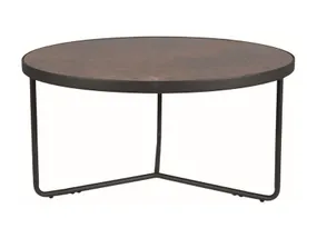 Журнальный стол SIGNAL ANTILA коричневый (эффект камня) / черный 80х40 см фото