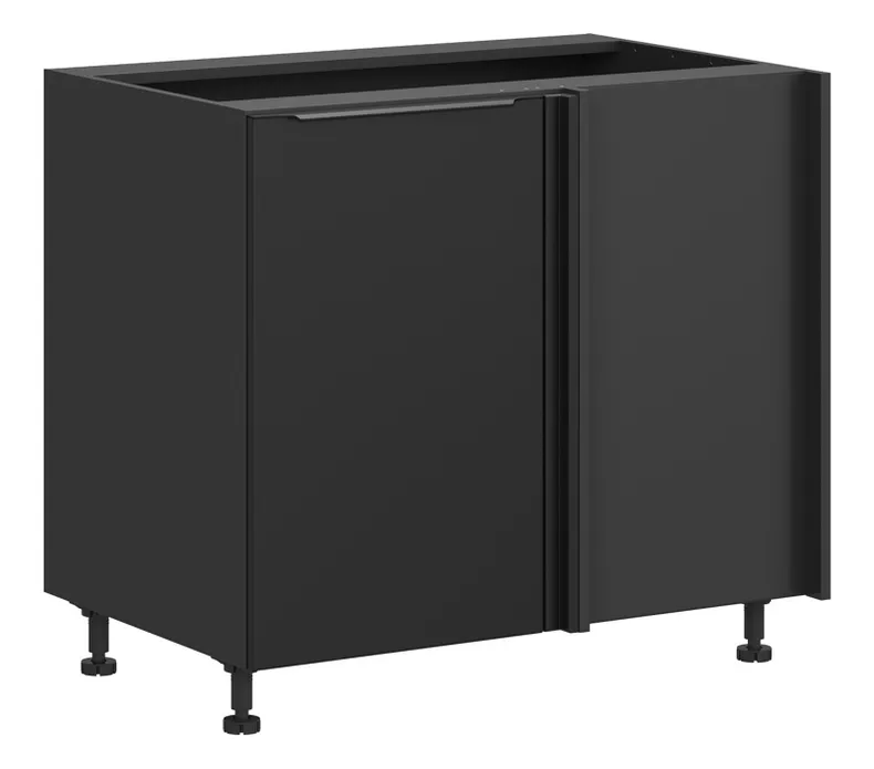 BRW Кухонный угловой шкаф Sole L6 правый черный матовый встраивается в угол 105x82 см, черный/черный матовый FM_DNW_105/82/60_P/B-CA/CAM фото №2