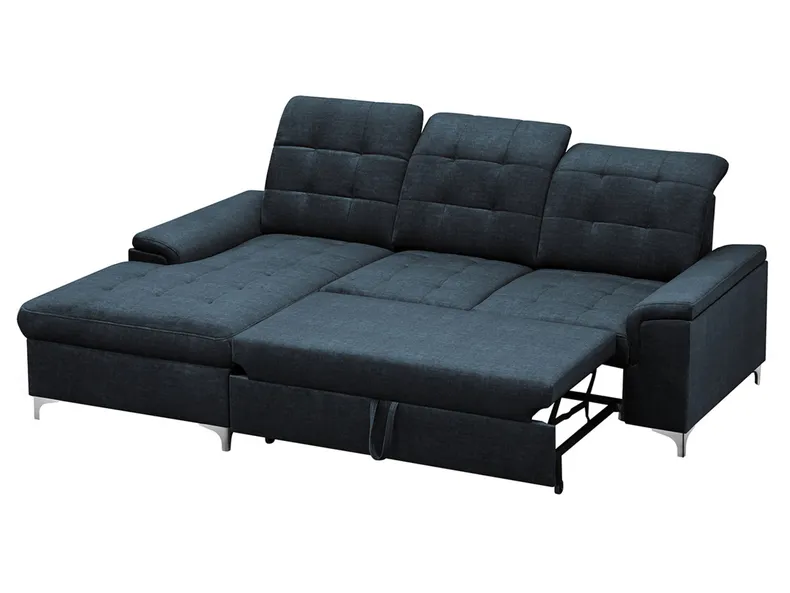 BRW Розкладний кутовий диван Ariado з ящиком для зберігання темно-синій велюр, Vogue 13 NA-ARIADO-RECBK.2F-G3_B85465 фото №5