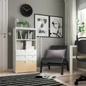 IKEA SMÅSTAD СМОСТАД / PLATSA ПЛАТСА, книжкова шафа, білий береза / з 3 шухлядами, 60x42x123 см 194.208.31 фото thumb №4