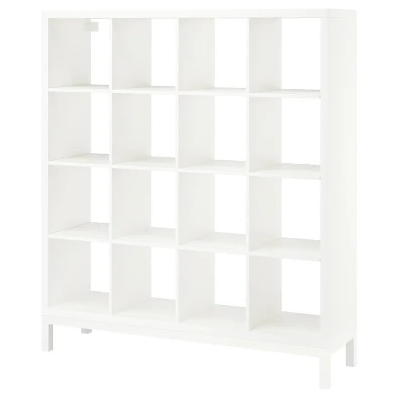 IKEA KALLAX КАЛЛАКС, стеллаж с основанием, белый / белый, 147x164 см 094.427.20 фото №1