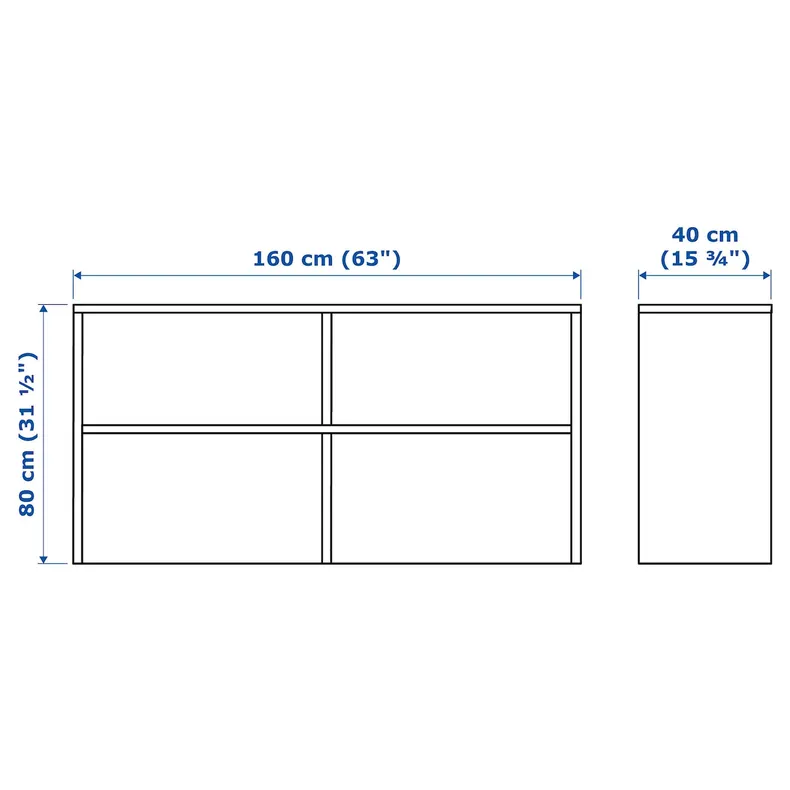 IKEA GALANT ГАЛАНТ, додатковий модуль, шпон з мореного дуба білого кольору, 160x80 см 603.644.17 фото №2