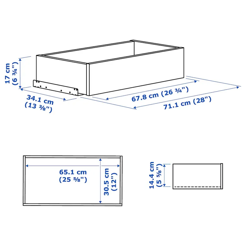 IKEA KOMPLEMENT КОМПЛИМЕНТ, ящик, белый, 75x35 см 702.467.44 фото №4