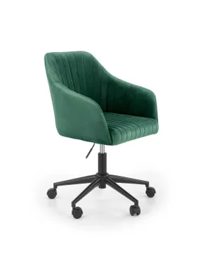 Кресло компьютерное офисное вращающееся HALMAR FRESCO, темно-зеленый бархат фото