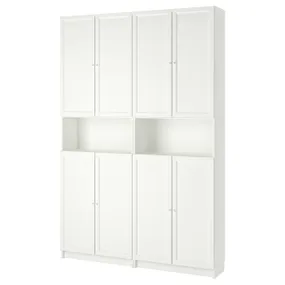 IKEA BILLY БІЛЛІ / OXBERG ОКСБЕРГ, стелаж додаткова верхня секція / двер, білий, 160x30x237 см 492.807.54 фото