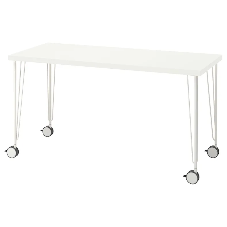 IKEA LAGKAPTEN ЛАГКАПТЕН / KRILLE КРИЛЛЕ, письменный стол, белый, 140x60 см 194.171.74 фото №1
