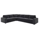 IKEA VIMLE ВІМЛЕ, кутовий диван, 5-місний, з широкими підлокітниками/Djuparp темно-сірий 894.367.82 фото thumb №1