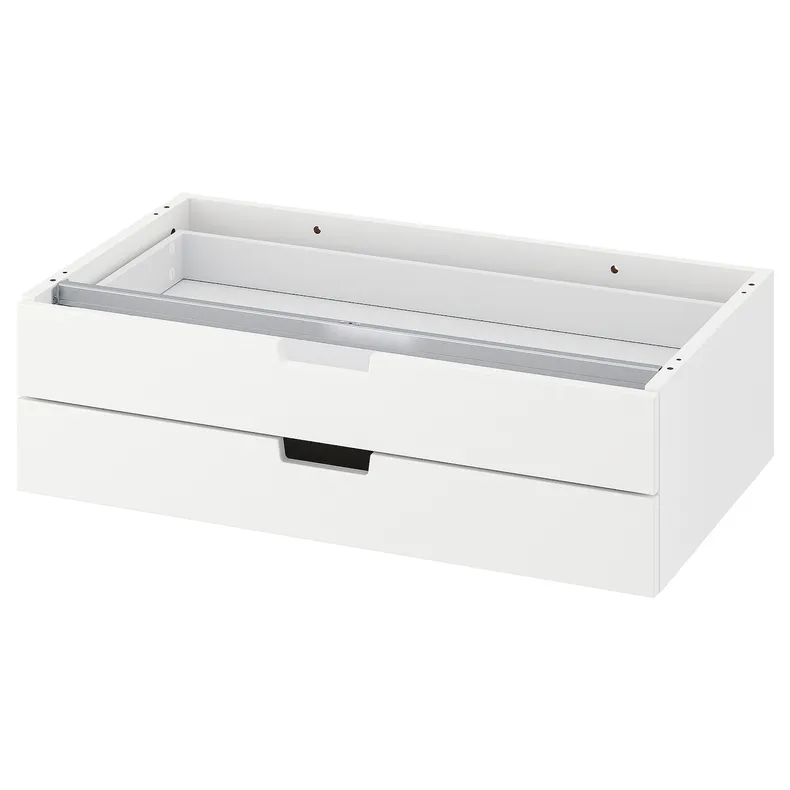 IKEA NORDLI НОРДЛІ, модульний комод, 2 шухляди, білий, 80x23 см 704.716.19 фото №1