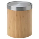IKEA TRÄSKET ТРЕСКЕТ, кошик для сміття, нержавіюча сталь/бамбуковий шпон, 3 l 604.385.12 фото thumb №1