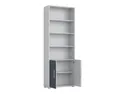 BRW Книжный шкаф Office Lux 79 см с 2 дверцами и 4 полками светло-серый, светло-серое/графитовое стекло REG2D/220-JSZ/GF фото thumb №3