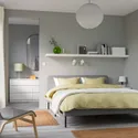 IKEA SLATTUM СЛАТТУМ, каркас ліжка з оббивкою, КНІСА світло-сірий, 140x200 см 304.463.73 фото thumb №2