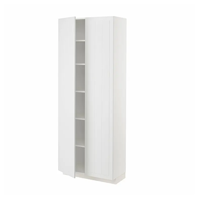 IKEA METOD МЕТОД, висока шафа із полицями, білий / стенсундський білий, 80x37x200 см 694.615.41 фото №1