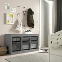 IKEA TROFAST ТРУФАСТ, комбінація для зберіган +контейнери, сірий/темно-сірий, 99x44x56 см 695.151.05 фото thumb №2