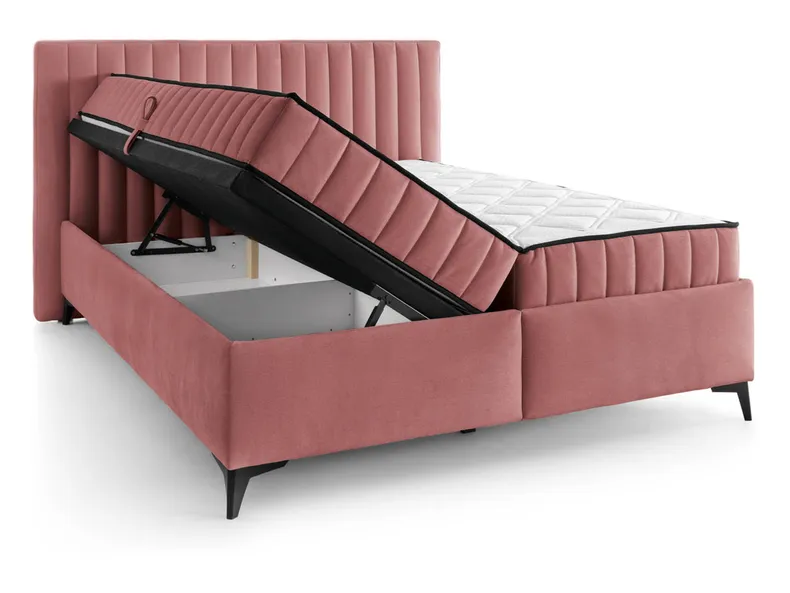 BRW Кровать двуспальная с 2 матрасами и подъемным механизмом BRW JOY, 160x200 см, розовый LO_KT-JOY-160X200-G2-ELEMENT_10 фото №2