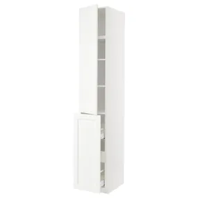IKEA METOD МЕТОД / MAXIMERA МАКСИМЕРА, высокий шкаф / выдв секц / 3ящ / 1дв / 2плк, белый Энкёпинг / белая имитация дерева, 40x60x240 см 494.735.64 фото