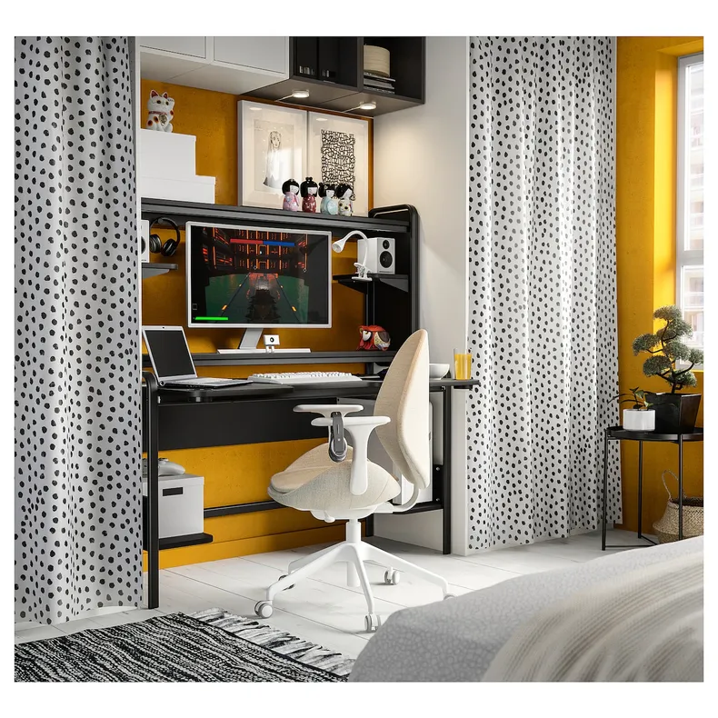 IKEA FREDDE ФРЕДДЕ, геймерський стіл, чорний, 140/185x74x146 см 502.190.44 фото №3