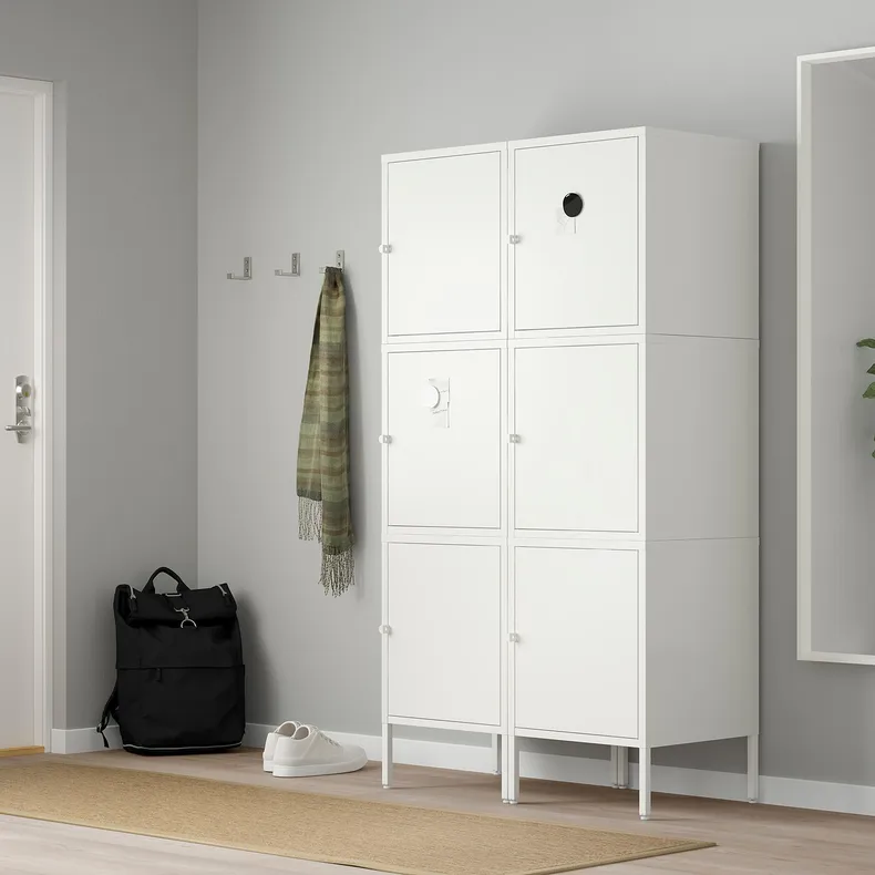 IKEA HÄLLAN ХЭЛЛАН, комбинация для хранения с дверцами, белый, 90x47x167 см 892.493.99 фото №3