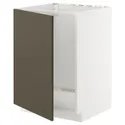 IKEA METOD МЕТОД, напольный шкаф для мойки, белый/гавсторпский коричневый/бежевый, 60x60 см 695.582.46 фото thumb №1