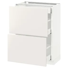 IKEA METOD МЕТОД / MAXIMERA МАКСИМЕРА, напольный шкаф / 2фасада / 3ящика, белый / белый, 60x37 см 490.517.19 фото
