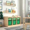 IKEA TROFAST, стеллаж для мусорных контейнеров, Светлая сосна, окрашенная в белый цвет, светло-зеленый/светло-зеленый, 93x44x52 см 095.749.18 фото thumb №2