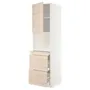 IKEA METOD МЕТОД / MAXIMERA МАКСИМЕРА, высокий шкаф д / СВЧ / дверца / 3ящика, белый / аскерсундский узор светлый ясень, 60x60x220 см 394.652.77 фото