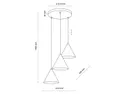 BRW Підвісний світильник Cono White 3-точковий 42 см металл білий 095101 фото thumb №5