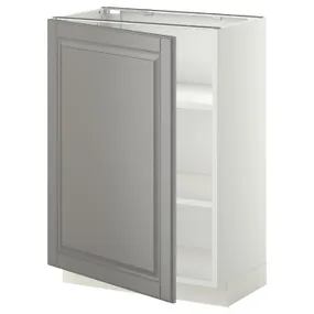 IKEA METOD МЕТОД, напольный шкаф с полками, белый / бодбинский серый, 60x37 см 194.604.07 фото