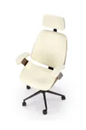 Кресло компьютерное офисное вращающееся HALMAR IGNAZIO, ореховый кремовый, экокожа фото thumb №12