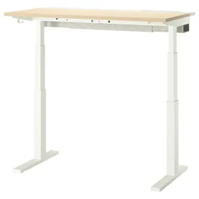 IKEA MITTZON МІТТЗОН, стіл регульований, електричний okl береза/білий, 120x60 см 695.264.82 фото