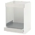 IKEA METOD МЕТОД / MAXIMERA МАКСІМЕРА, підлогова шафа для плити+дух з шухл, білий / Ringhult світло-сірий, 60x60 см 491.419.80 фото thumb №1