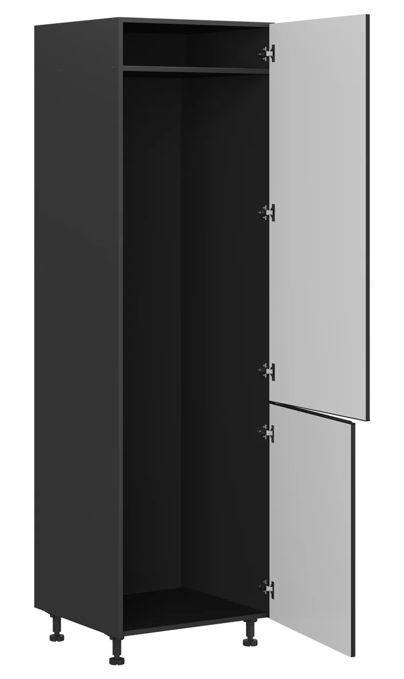 BRW Кухонный шкаф для встроенного холодильника Sole L6 60 см правый матовый черный, черный/черный матовый FM_DL_60/207_P/P-CA/CAM фото №3