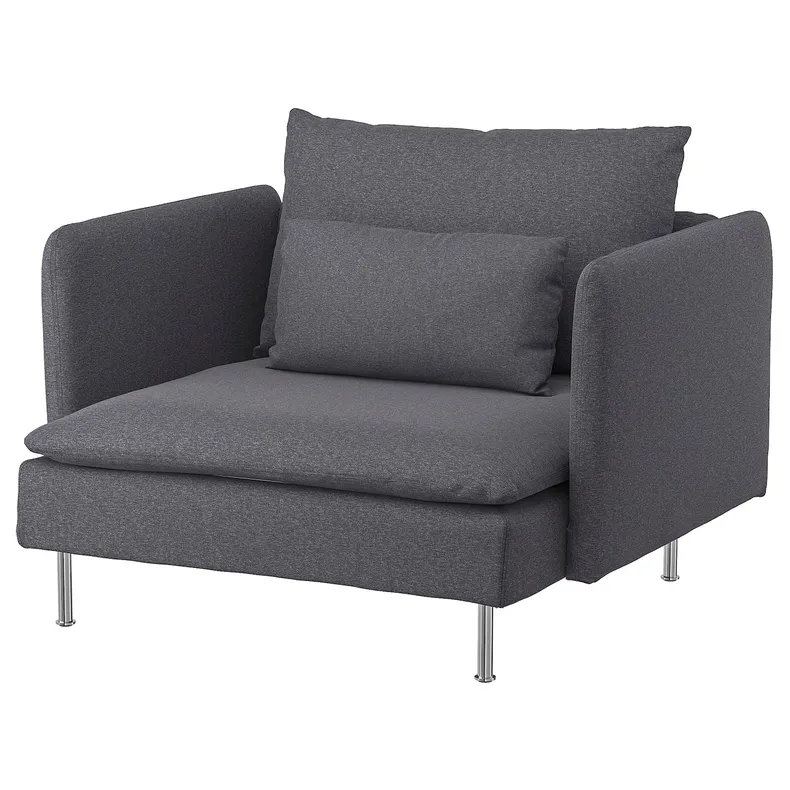 IKEA SÖDERHAMN СОДЕРХЭМН, кресло, Окрашенный в средне-серый цвет 495.280.95 фото №1