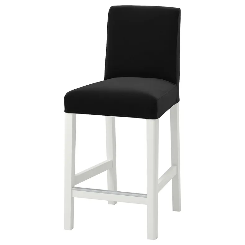 IKEA BERGMUND БЕРГМУНД, барний стілець зі спинкою, білий / Djuparp темно-сірий, 62 см 893.997.65 фото №1