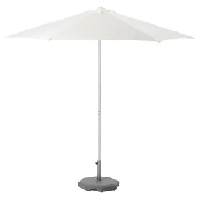 IKEA HÖGÖN ХЕГЕН, сонячна парасоля+опора, білий/Huvön темно-сірий, 270 см 393.246.16 фото