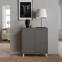 IKEA EKET ЭКЕТ, комбинация шкафов с ножками, темно-серый / дерево, 70x35x80 см 393.880.00 фото thumb №3