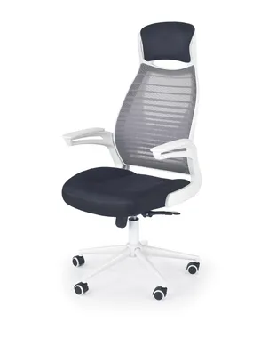 Крісло комп'ютерне офісне обертове HALMAR FRANKLIN, чорний, сірий, білий фото