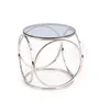 Журнальный столик стеклянный круглый HALMAR VENUS S, 50/55 см, каркас из металла - серебро, стекло - дымчатое фото