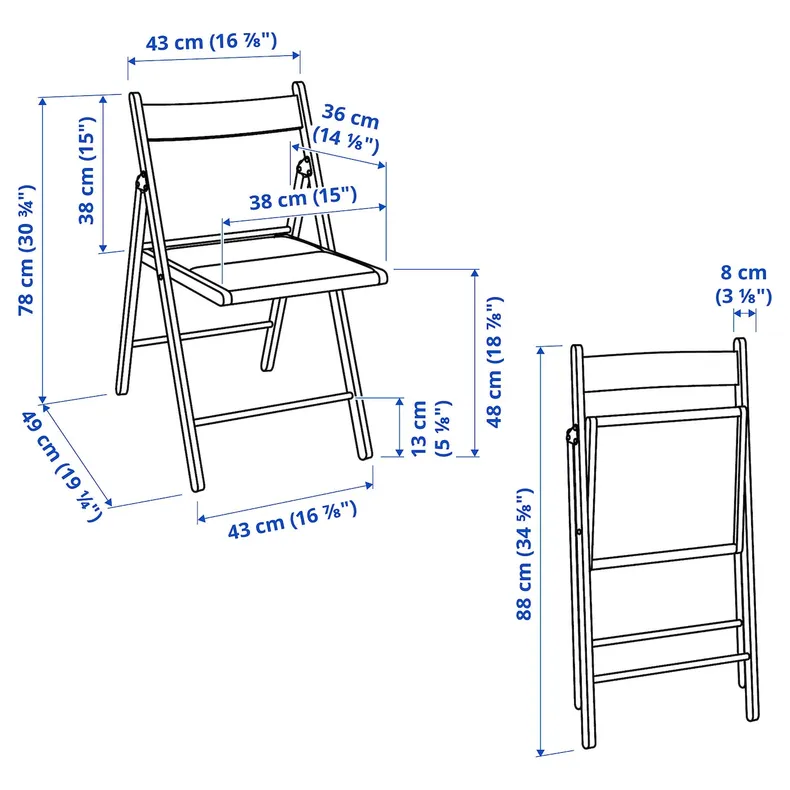 IKEA FRÖSVI ФРЕСВІ, стілець складаний, білий/КНІСА світло-сірий 205.343.32 фото №7