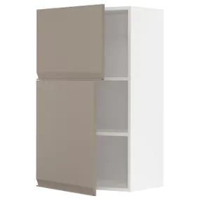IKEA METOD МЕТОД, навесной шкаф с полками / 2дверцы, белый / матовый темно-бежевый, 60x100 см 294.922.95 фото