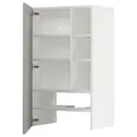 IKEA METOD МЕТОД, навесной шкаф д / вытяжки / полка / дверь, белый / светло-серый, 60x100 см 895.042.19 фото thumb №1