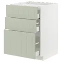 IKEA METOD МЕТОД / MAXIMERA МАКСИМЕРА, шкаф д / варочной панели / 3фасада / 3ящ, белый / светло-зеленый, 60x60 см 394.862.27 фото thumb №1